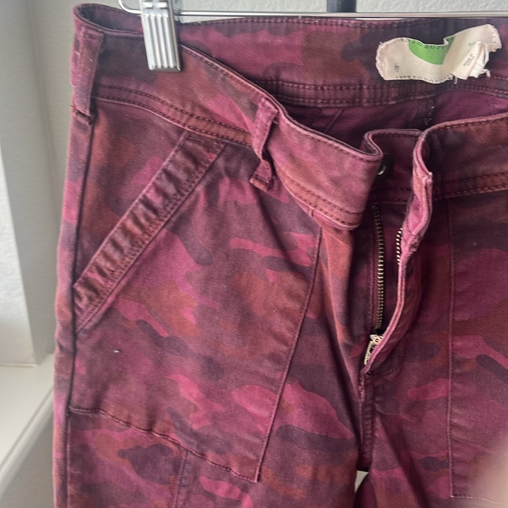 Anthropologie Maroon Patterned Pants - image 6